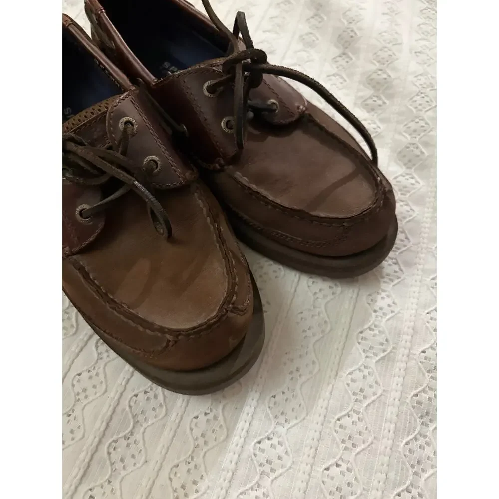 Sperry Top-Sider Brown Leather Boat Shoes Men's Size 8M Lace-Up Casual